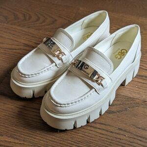 White Platform Loafers